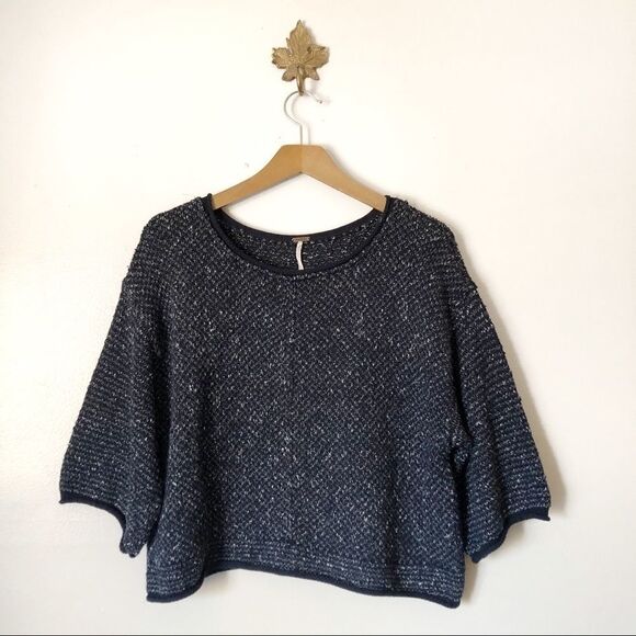 Free People Crop metallic knit sweater XS - Picture 1 of 6